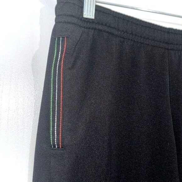 Puma Ferrari Black Track Pants Size M With Red Logo & Green-Red Stripe Accents - Picture 6 of 11